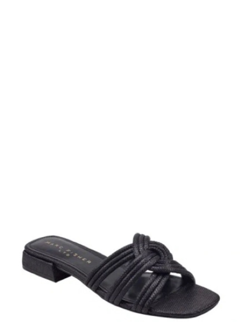 NWT Marc Fisher Casara Slide Black Braided Sandal Size 10